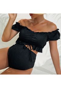 Intica - Strój ciążowy dwuczęściowy do pływania dla przyszłych mam Nila. Kolekcja: moda ciążowa. Kolor: czarny. Materiał: materiał #3