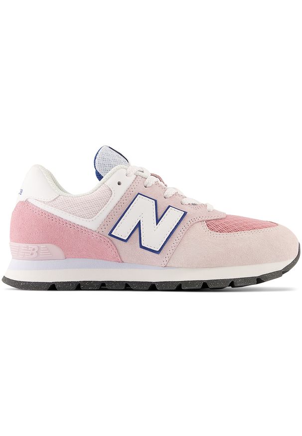 Buty dziecięce New Balance GC574DH2 – różowe. Okazja: na co dzień. Kolor: różowy. Materiał: skóra, syntetyk, materiał, guma. Szerokość cholewki: normalna. Model: New Balance 574