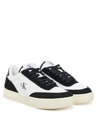 Calvin Klein Jeans Sneakersy Classic Cupsole Mix In YW0YW01767 Biały. Kolor: biały. Materiał: skóra, zamsz