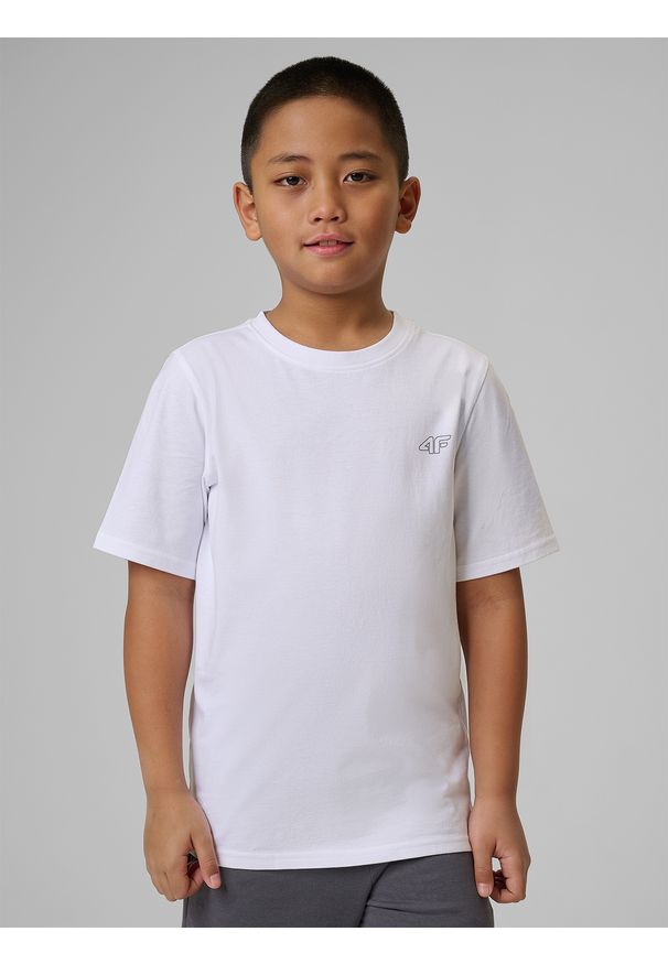 4f - 4F T-shirt gładki (2-pack) chłopięcy - multikolor 146/152 (10-12 lat). Okazja: na uczelnię, na co dzień. Kolor: wielokolorowy. Materiał: jeans, materiał, dresówka, bawełna. Wzór: gładki. Sezon: lato. Styl: casual