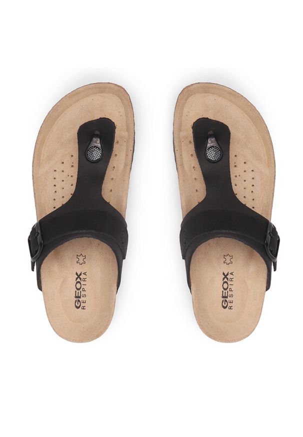 Geox Japonki D Brionia K D35LSK 00032 C9999 Czarny. Kolor: czarny. Materiał: nubuk, skóra