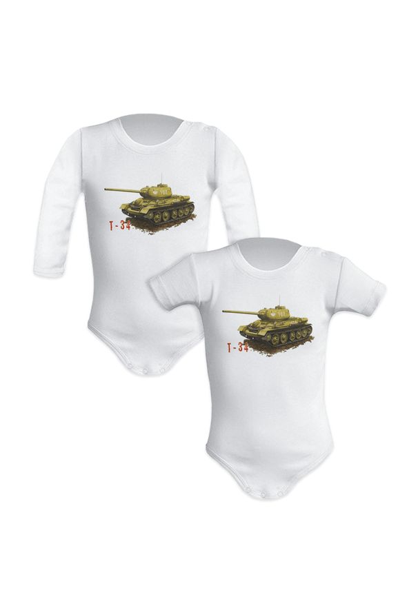 nikiniki - T-34 — body (Rozmiar: 9M; Długość rękawa: długi; Rodzaj nadruku: T-34). Materiał: bawełna. Wzór: nadruk