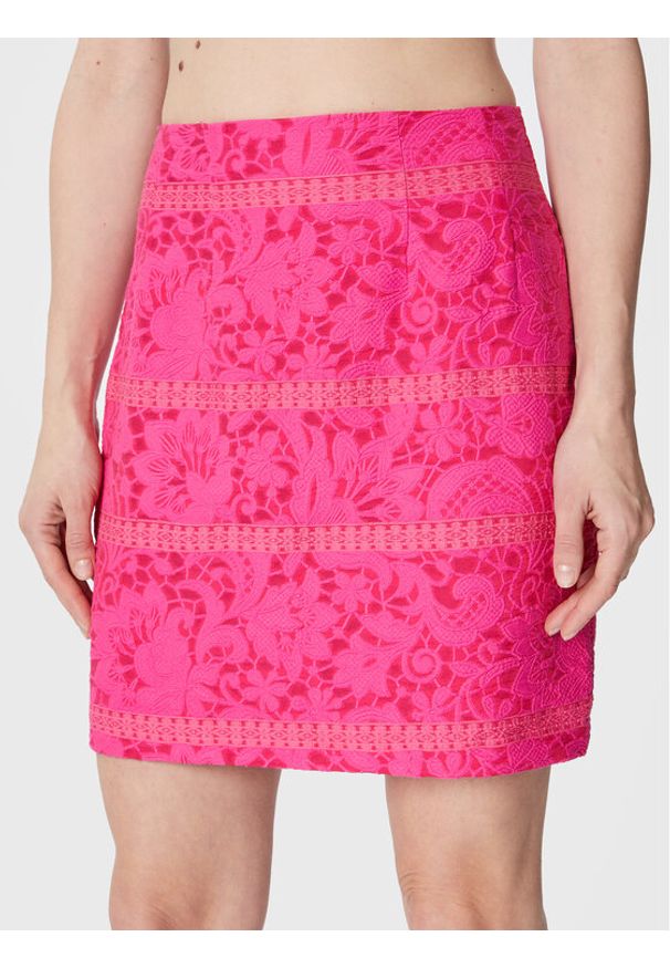 NAF NAF Spódnica mini Cybele THNJ81A Różowy Regular Fit. Kolor: różowy. Materiał: wiskoza
