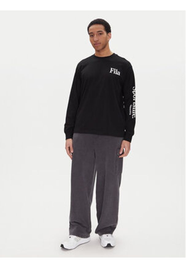 Fila Longsleeve Laon FAM0904 Czarny Oversize. Kolor: czarny. Materiał: bawełna. Długość rękawa: długi rękaw