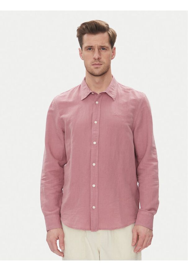 Lee Koszula Patch 112363906 Różowy Regular Fit. Kolor: różowy. Materiał: bawełna