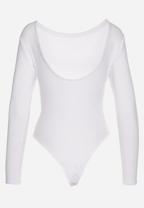 Born2be - Białe Body w Klasycznym Stylu Sadirise. Okazja: na co dzień. Kolor: biały. Długość rękawa: długi rękaw. Długość: długie. Styl: klasyczny