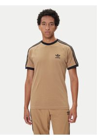 Adidas - adidas T-Shirt adicolor Classics 3-Stripes JY1370 Beżowy Slim Fit. Kolor: beżowy. Materiał: bawełna