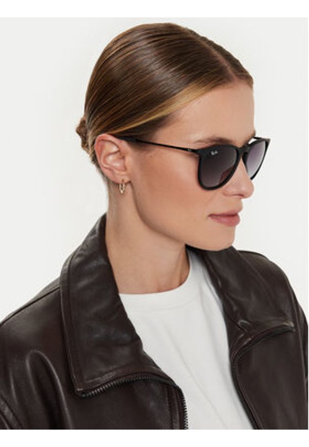 Ray-Ban Okulary przeciwsłoneczne Erika 0RB4171 622/8G Czarny. Kolor: czarny. Materiał: syntetyk