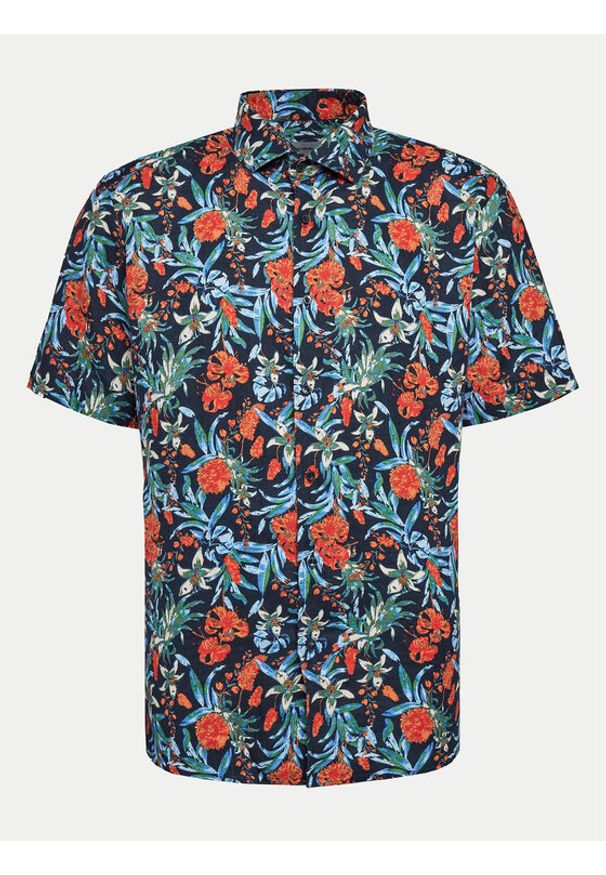Pierre Cardin Koszula C6 45017.0286 Granatowy Regular Fit. Kolor: niebieski. Materiał: len