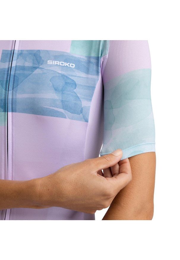 SIROKO - Damska ultralekka koszulka rowerowa Kolarstwo Siroko M3 Radiant. Kolor: fioletowy. Materiał: tkanina, poliester, elastan. Sport: kolarstwo