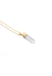 Brazi Druse Jewelry - Naszyjnik Kryształ Górski Surowy Mini. Materiał: pozłacane, złote, srebrne. Kamień szlachetny: kryształ #1
