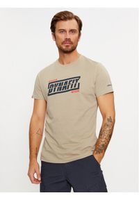 Dynafit T-Shirt Graphic Co M S/S Tee 08-70998 Khaki Regular Fit. Kolor: brązowy. Materiał: bawełna