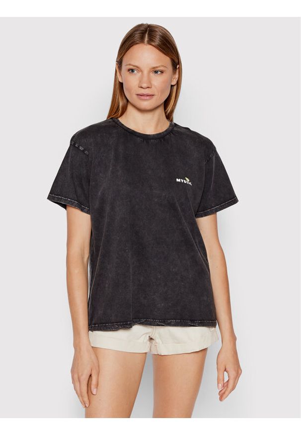 Mystic T-Shirt Boundless 35105.220350 Czarny Regular Fit. Kolor: czarny. Materiał: bawełna