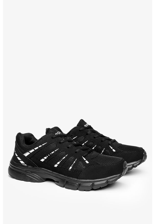 Casu - Czarne buty sportowe sznurowane casu f031. Kolor: wielokolorowy, biały, czarny