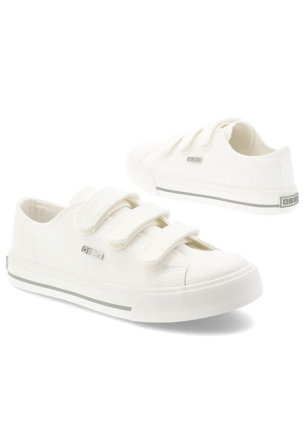 Big-Star - Trampki dziecięce Big Star, cholewka z materiału tekstylnego zapięcie na rzepy zaokrąglony gumowy nosek, białe, TT374169. Okazja: na co dzień. Zapięcie: rzepy. Kolor: biały. Materiał: materiał, guma. Szerokość cholewki: normalna. Styl: sportowy, casual