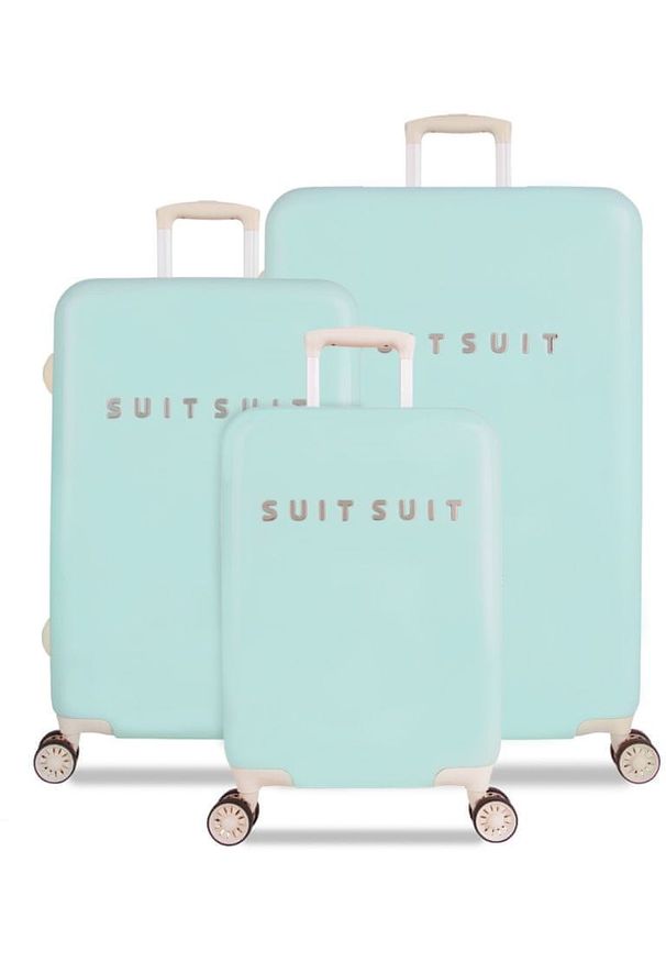 SuitSuit zestaw walizek podróżnych Fabulous Fifties Luminous Mint. Kolor: zielony. Materiał: materiał