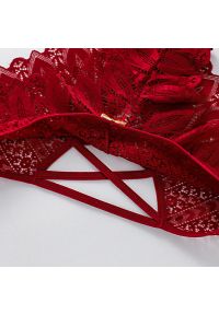 Intica - Majtki koronkowe ze strapsami eleganckie Herlaug. Kolor: beżowy. Materiał: koronka. Wzór: koronka #6