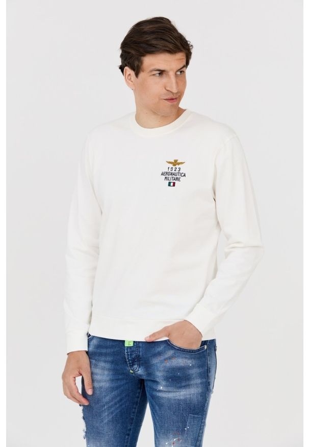 Aeronautica Militare - AERONAUTICA MILITARE Męska biała bluza, Rozmiar XXL. Kolor: biały. Wzór: haft