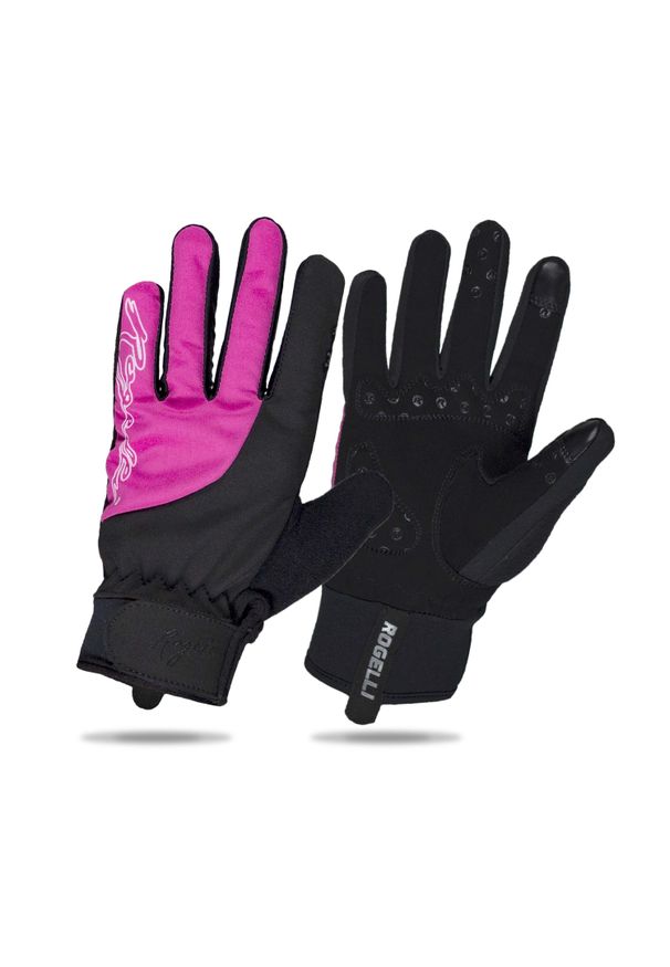ROGELLI - Zimowe rękawiczki kolarskie damskie Rogelli STORM, żelowe. Kolor: różowy, wielokolorowy, czarny. Sezon: zima. Sport: kolarstwo