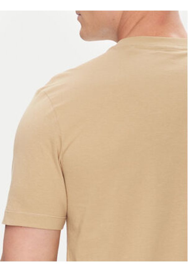 Hugo - HUGO T-Shirt Dusplit 50542784 Beżowy Regular Fit. Kolor: beżowy. Materiał: bawełna