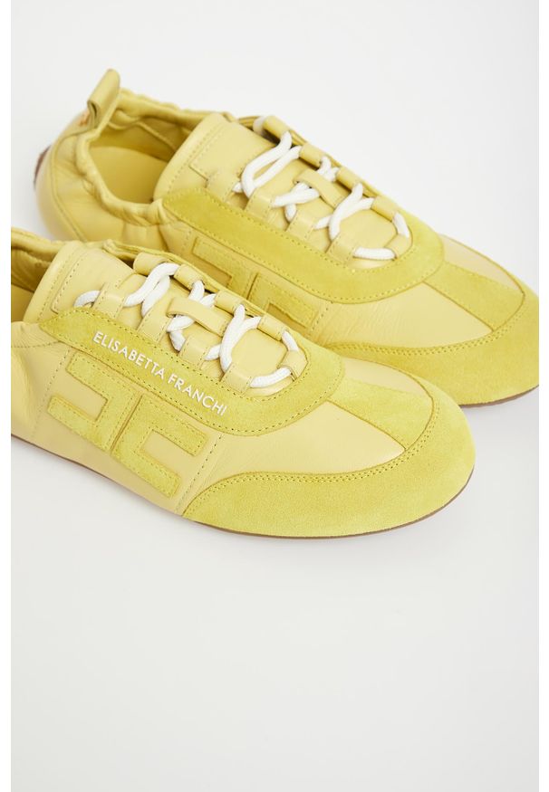 Elisabetta Franchi - Sneakersy damskie skórzane ELISABETTA FRANCHI. Materiał: skóra