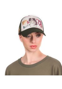 Czapka z daszkiem damska Anekke, wykonana z materiału tekstylnego z regulowanym zapięciem z tyłu, czarne, 42471-011. Kolor: zielony. Materiał: materiał. Styl: elegancki, casual, klasyczny, sportowy #6