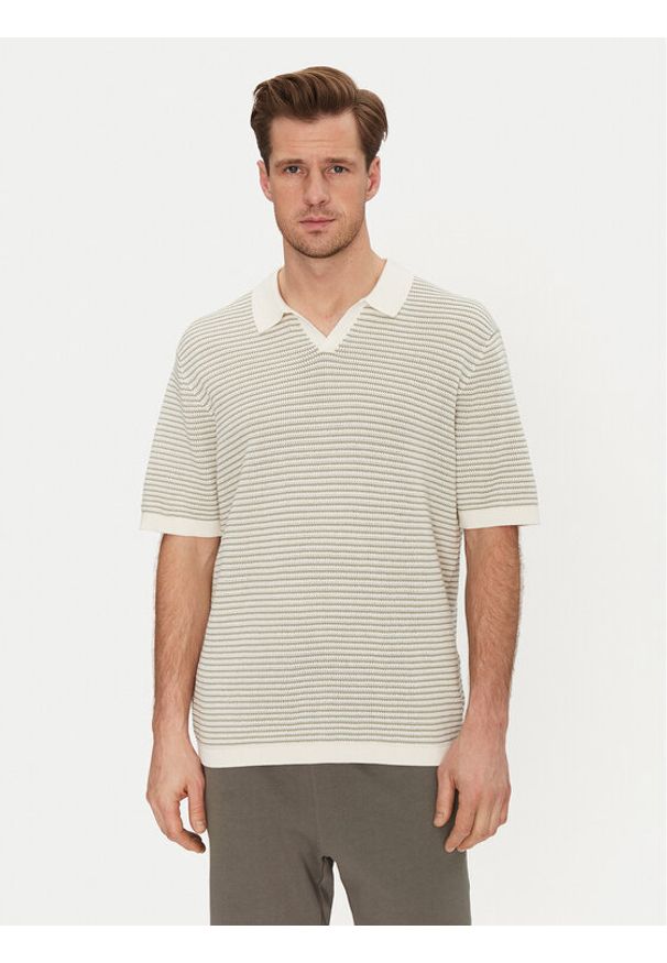 Only & Sons Polo Kian 22033457 Beżowy Relaxed Fit. Typ kołnierza: polo. Kolor: beżowy. Materiał: bawełna