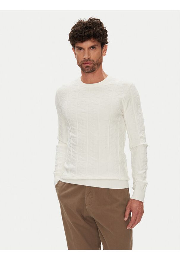 Guess Sweter M5YR07 Z3FC2 Biały Regular Fit. Kolor: biały. Materiał: wiskoza