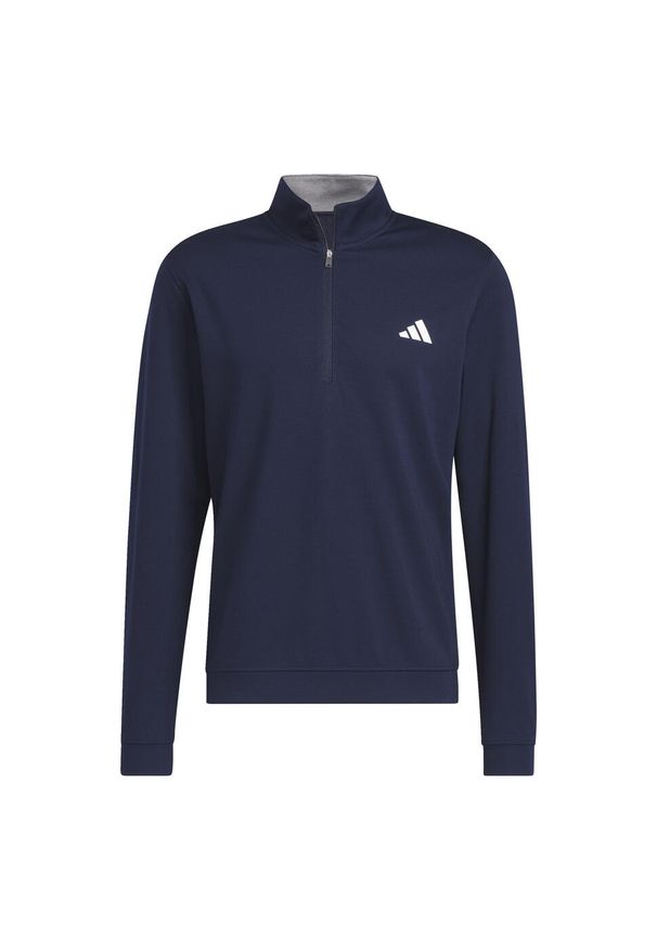 Adidas - Elevated 1/4-Zip Pullover. Typ kołnierza: golf. Kolor: niebieski. Materiał: materiał. Sport: golf