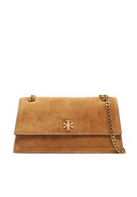 Tory Burch Torebka Kira Turnlock Suede Shoulder Bag 178857 Brązowy. Kolor: brązowy. Materiał: skórzane, zamszowe #5