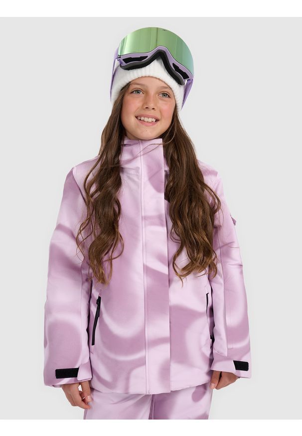 4f - 4F Kurtka snowboardowa membrana 8000 dziewczęca - multikolor 158 (12-13 lat). Kolor: wielokolorowy. Materiał: poliester, materiał. Sezon: lato