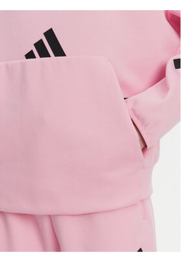 Adidas - adidas Bluza Z.N.E. JD5992 Różowy Loose Fit. Kolor: różowy. Materiał: bawełna