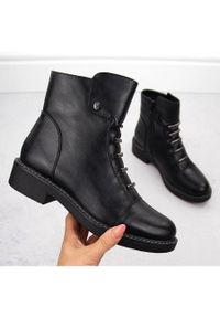 Botki damskie ocieplane czarne Jezzi ASA252-5. Kolor: czarny. Materiał: futro, skóra ekologiczna #7