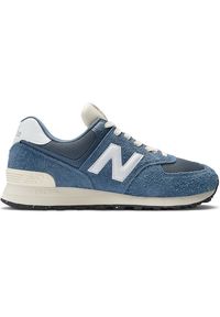 Buty unisex New Balance U574RBJ – niebieskie. Okazja: na co dzień. Kolor: niebieski. Materiał: guma, skóra, syntetyk, materiał. Szerokość cholewki: normalna. Model: New Balance 574 #1