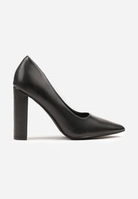 Born2be - Czarne Eleganckie Czółenka Vices na Słupku ze Skórzaną Wkładką Danvira. Okazja: na wesele, na spotkanie biznesowe, do pracy, na ślub cywilny. Kolor: czarny. Materiał: skóra. Obcas: na słupku. Styl: elegancki. Wysokość obcasa: średni #3