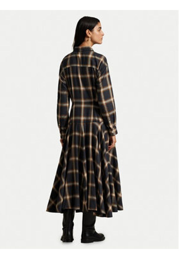 Polo Ralph Lauren Sukienka koszulowa 211A12167001 Brązowy A-Line Fit. Typ kołnierza: polo. Kolor: brązowy. Materiał: lyocell, bawełna. Typ sukienki: koszulowe