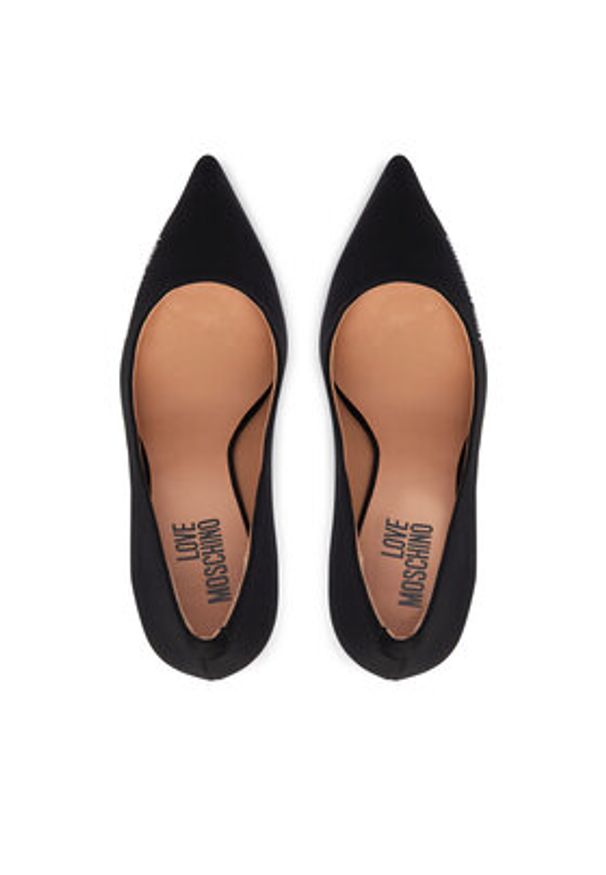 Love Moschino - LOVE MOSCHINO Szpilki JA10299G1OIM0000 Czarny. Kolor: czarny. Materiał: skóra. Obcas: na szpilce