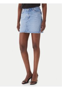 Hugo - HUGO Spódnica jeansowa Gatalie 50559749 Niebieski Regular Fit. Kolor: niebieski. Materiał: bawełna #1
