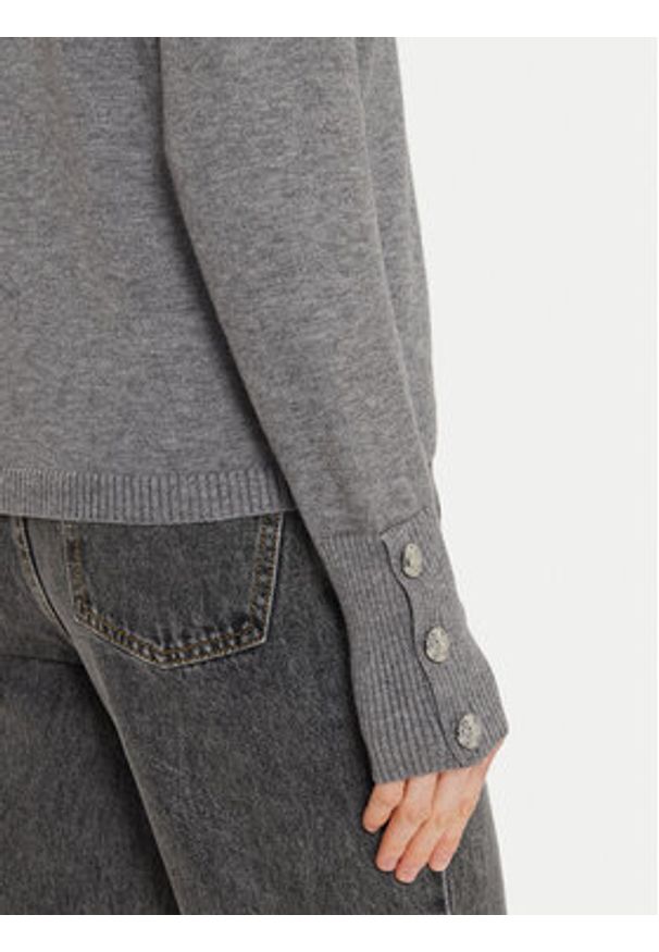 Morgan Sweter 242-MGOLD Szary Regular Fit. Kolor: szary. Materiał: syntetyk, wiskoza