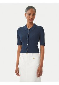 TOMMY HILFIGER - Tommy Hilfiger Kardigan WW0WW48482 Granatowy Slim Fit. Kolor: niebieski. Materiał: wiskoza #1