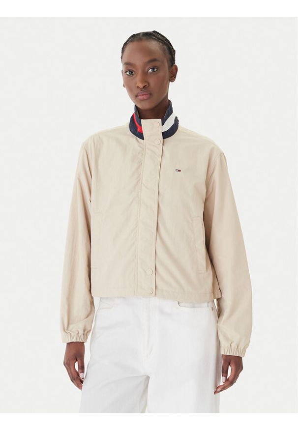 Tommy Jeans Kurtka przejściowa Essential DW0DW20439 Beżowy Regular Fit. Kolor: beżowy. Materiał: syntetyk