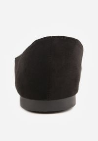 Renee - Czarne Balerinki z Imitacji Zamszu ze Szpiczastym Noskiem Melikel. Nosek buta: szpiczasty. Kolor: czarny. Materiał: zamsz #7