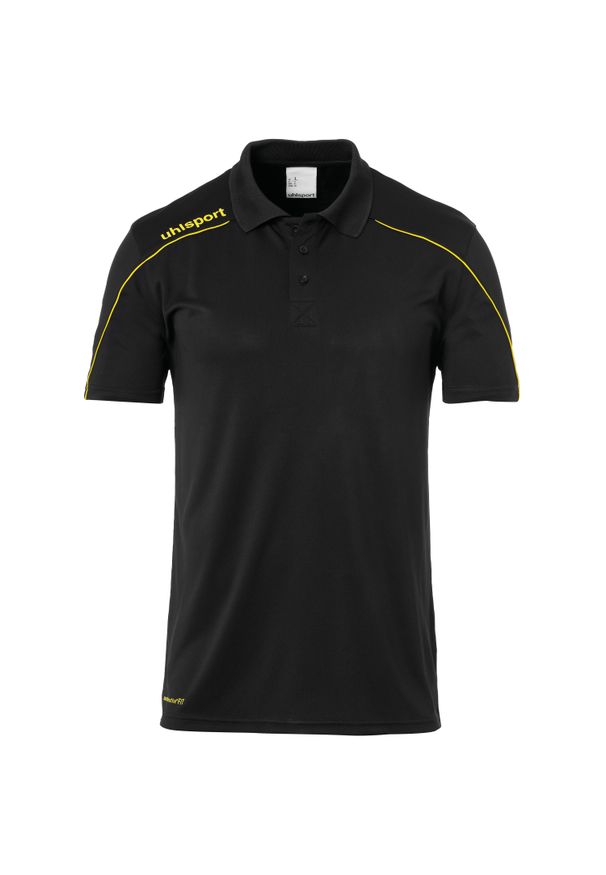 UHLSPORT - Polo Uhlsport Stream 22. Typ kołnierza: polo. Kolor: wielokolorowy, żółty, czarny. Materiał: poliester, materiał. Sport: piłka nożna, fitness