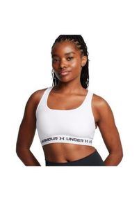 Biustonosz treningowy Under Armour Crossback Mid. Kolor: biały. Sport: bieganie, fitness #1