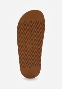 Renee - Brązowe Klapki z Zakrytym Noskiem i Ozdobnymi Paskami z Klamerką Themine. Kolor: brązowy. Materiał: nubuk, koronka. Sezon: lato #4