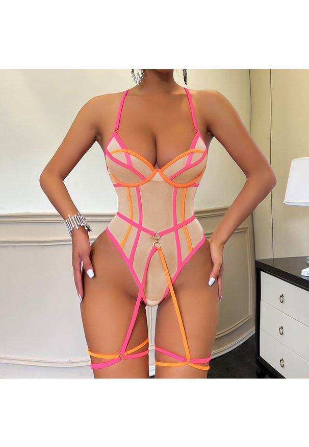 Intica - Body z tiulu na romantyczne wieczory Laeticia. Kolor: wielokolorowy. Materiał: tiul