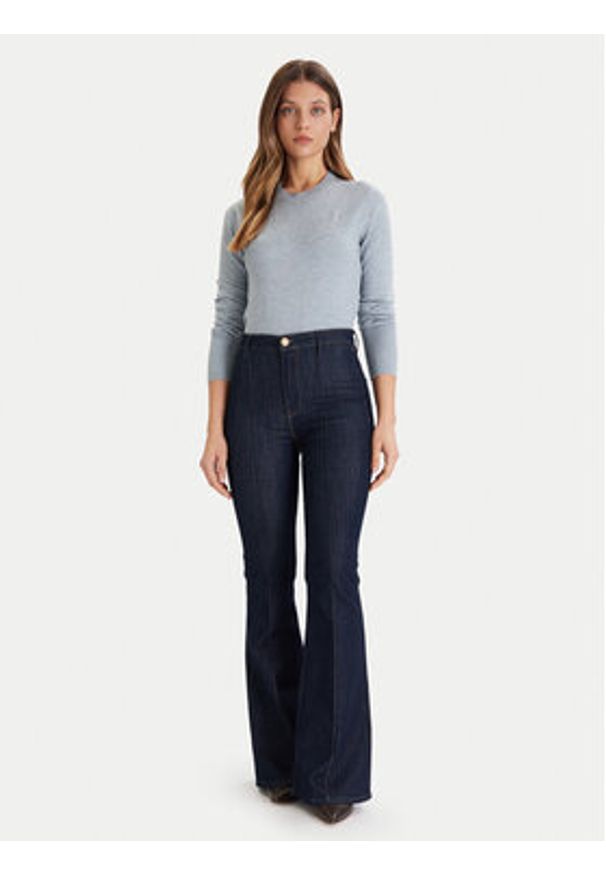 Guess Jeans Sweter W4BR83 Z3HO2 Błękitny Regular Fit. Kolor: niebieski. Materiał: syntetyk