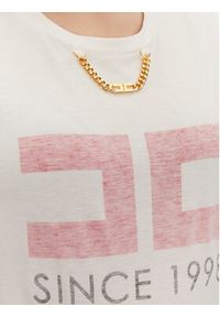 Elisabetta Franchi T-Shirt MA-033-51E2-V180 Biały Regular Fit. Kolor: biały. Materiał: bawełna