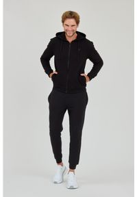Guess - GUESS Czarne męskie spodnie dresowe, Rozmiar XXL. Kolor: czarny. Materiał: dresówka