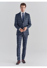 Pako Lorente - PAKO LORENTE – Granatowe spodnie garniturowe P21WF-6G-032-G. Kolor: niebieski. Materiał: poliester, elastan, wiskoza. Długość: długie. Styl: elegancki #1